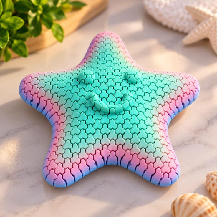 Estrela do mar articulada flexível impressa em 3D