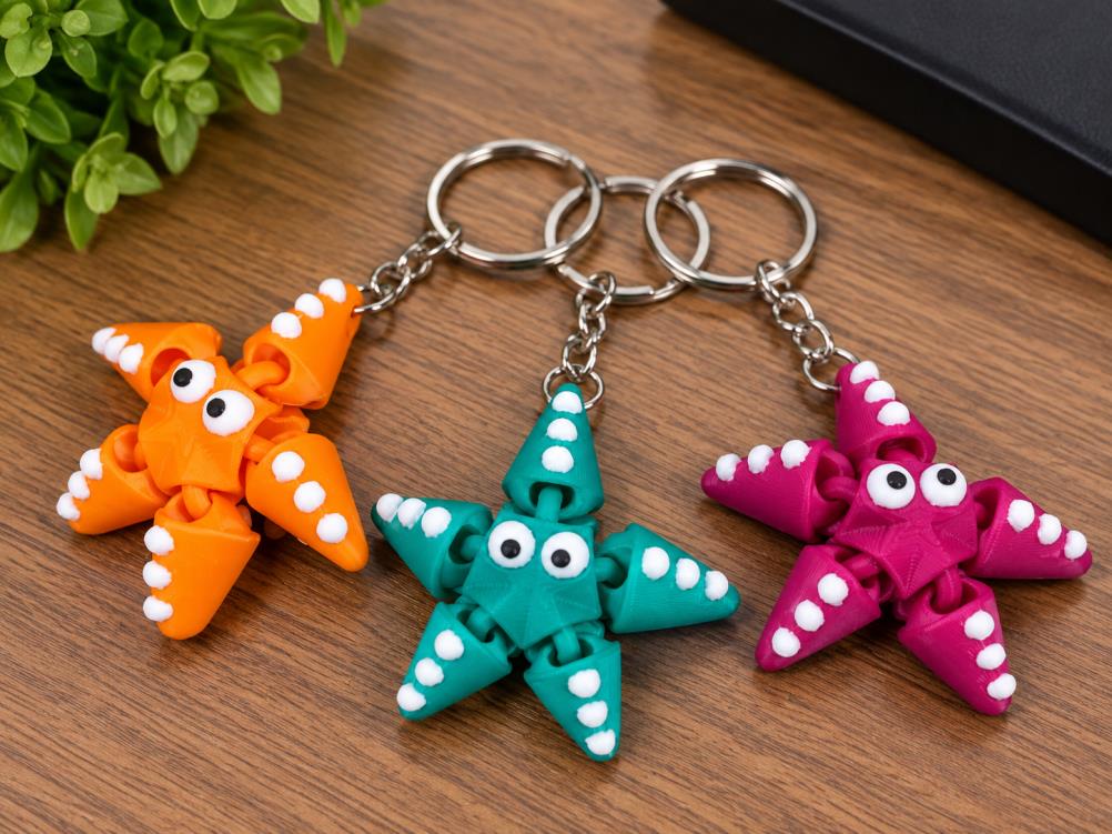 Chaveiro estrela articulada impresso em 3D