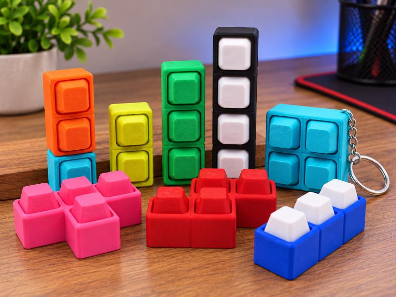 Mini teclas click fidget de mesa impressas em 3D