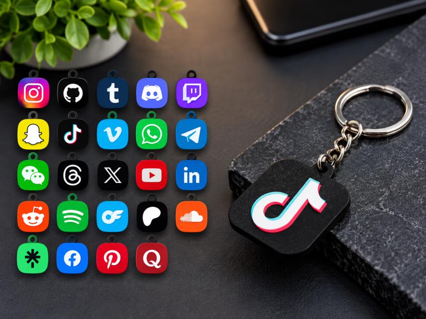 Chaveiro NFC personalizado para redes sociais