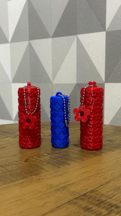 Chaveiro porta-batom impresso em 3D