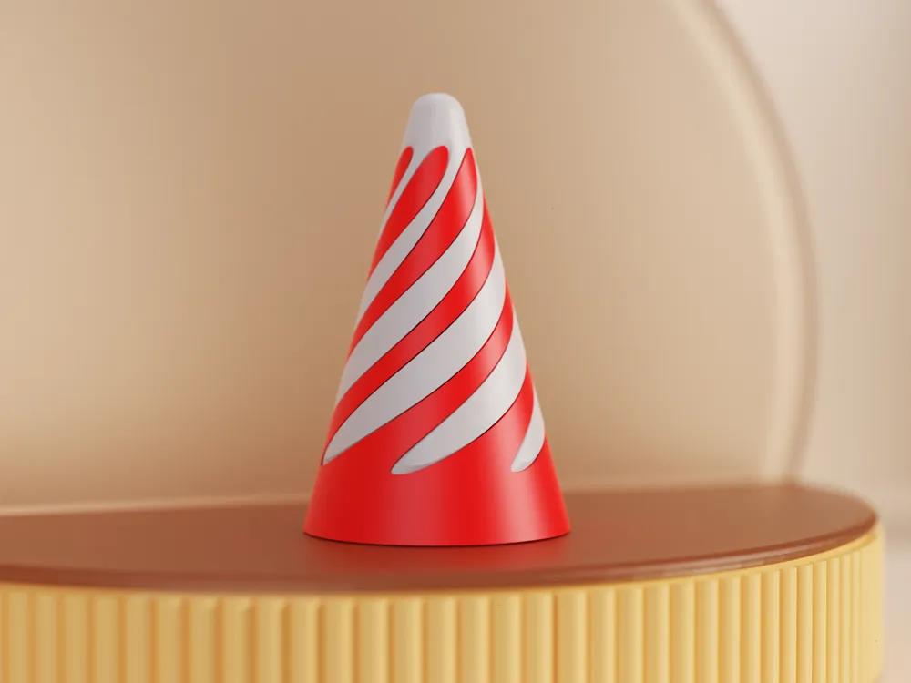 Cone espiral metálico fidget impresso em 3D