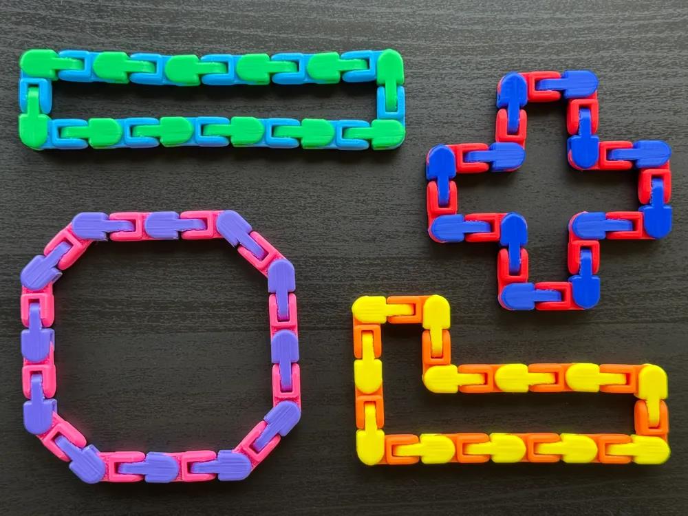 Correntes de elos articulados fidget impressas em 3D