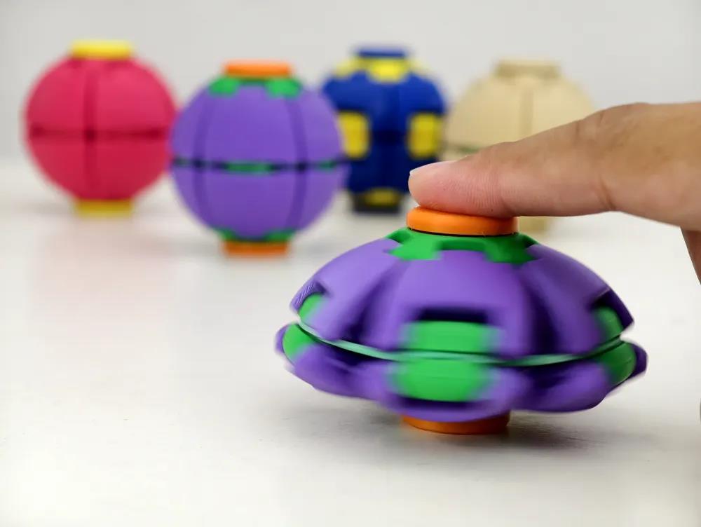 Esfera segmentada giratória fidget impressa em 3D