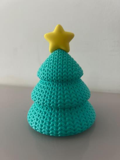 Árvore de Natal com textura de crochê impressa em 3D