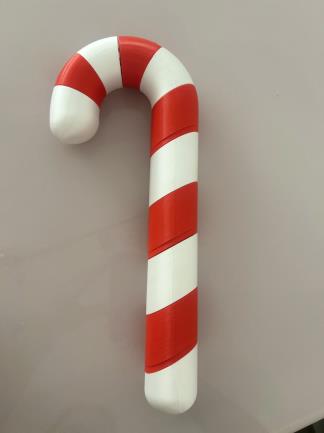 Bengala de Natal grande impressa em 3D