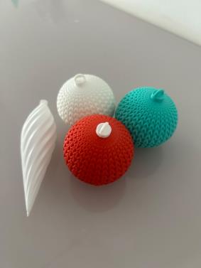 Kit Natal com 4 enfeites impressos em 3D