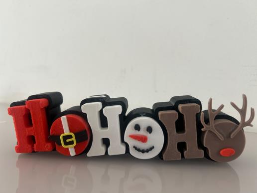 Letreiro HoHoHo impresso em 3D