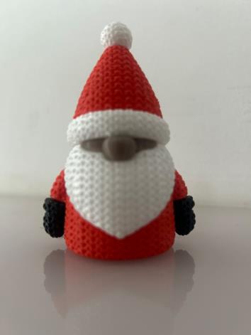 Papai Noel com textura de crochê impresso em 3D