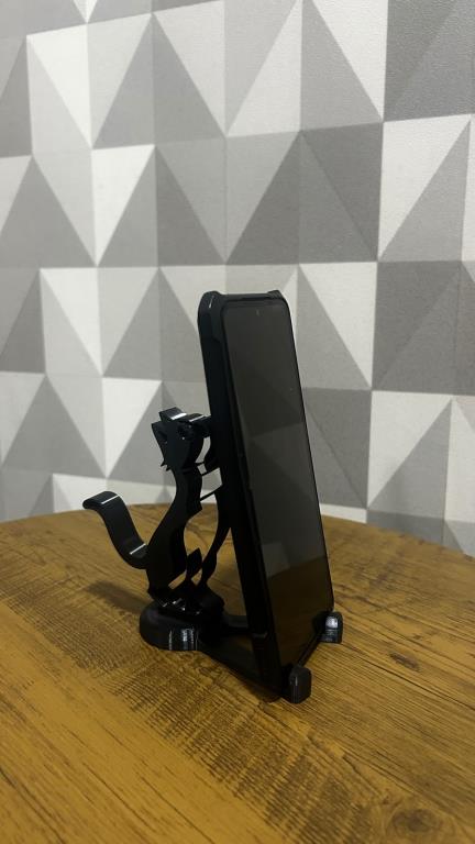 Suporte de celular em formato de gato impresso em 3D